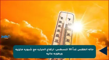 حالة الطقس غداً 30 أغسطس: ارتفاع الحرارة مع شبورة مائية ورطوبة عالية